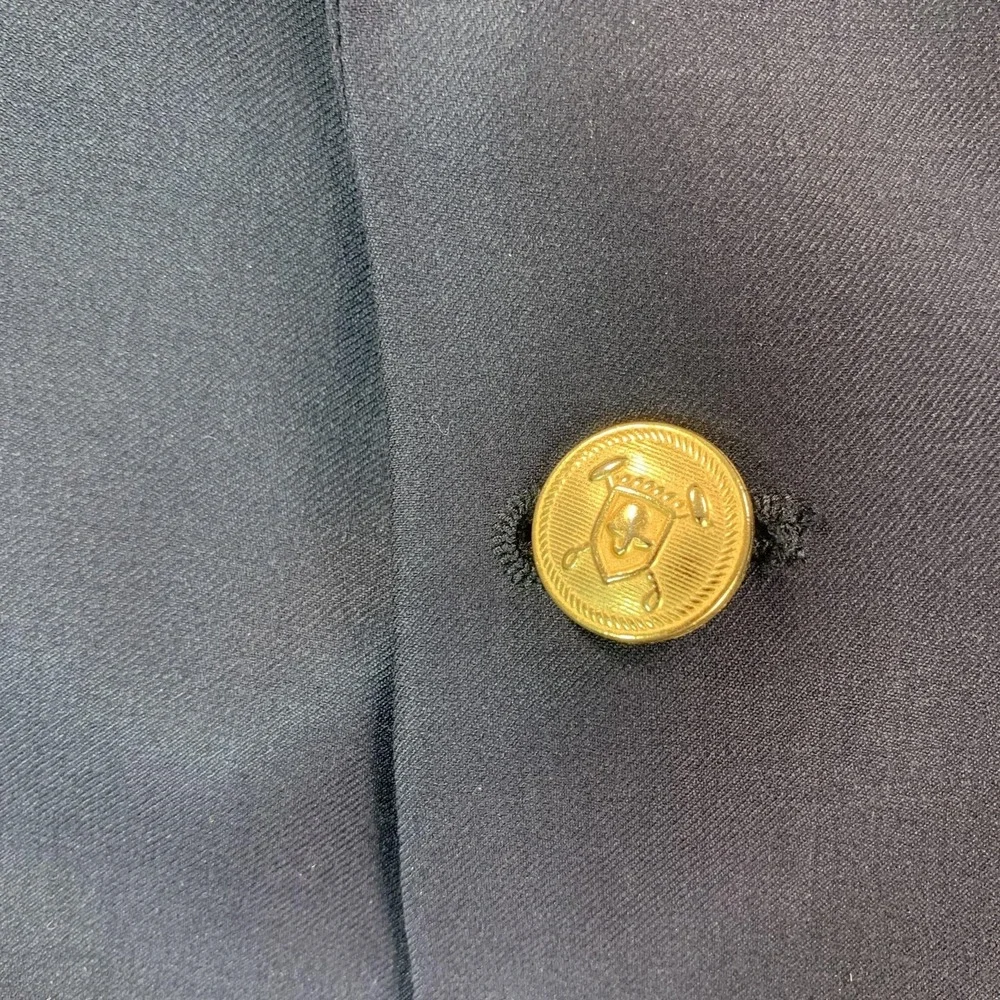 Lauren Ralph Lauren Blazer Mens 46L Navy 100% Wool Gold Button Sport Coat Jacket